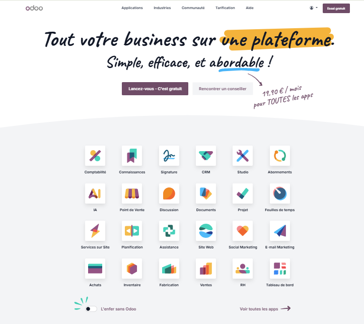 Interface Odoo